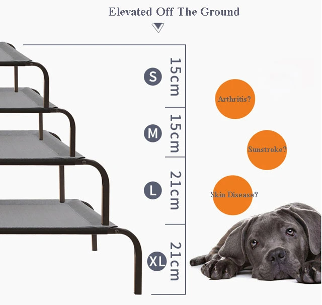 Large Indoor Outdoor Camping Steel Frame Elevated Pet