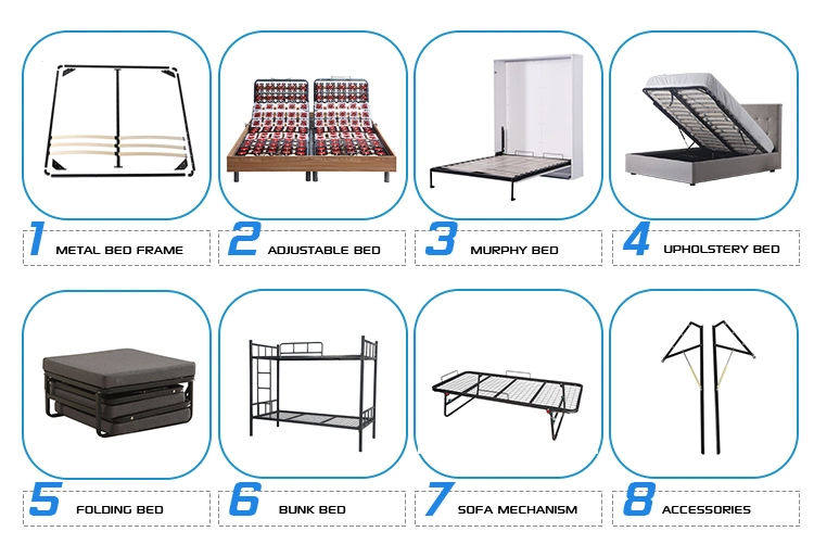 King Size Bed Frame Metal Slat Knock Down Design King Size Bed Base