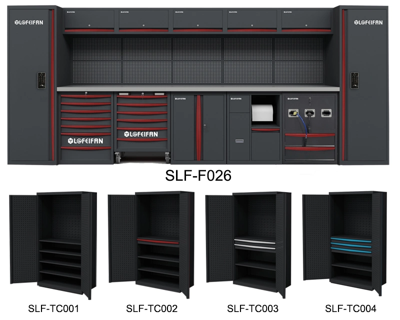 Lofeifan 15-Drawer Rolling Workbench Cabinet-Stainless Steel Frame